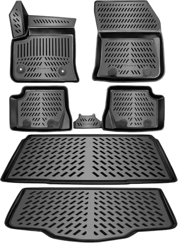 ELMASLINE 3D Gummimatten Set für Jeep Avenger (2023-2025) - Individuell angefertigte Gummimatten für Jeep Avenger (Benziner) mit hohem Rand für optimalen Schutz vor Schmutz und Wasser. Pflegeleicht und rutschhemmend für sicheren Halt.