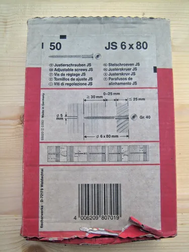 Fischer Justierschraube JS 6x80 VPE 49Stk. TORX