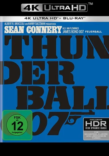 James Bond 007 - Feuerball - 4K Ultra HD - Filme: Erleben Sie den Klassiker in atemberaubender 4K Ultra HD-Qualität, veröffentlicht am 06.11.2025, inklusive Blu-ray und Originalton in Deutsch und Englisch.