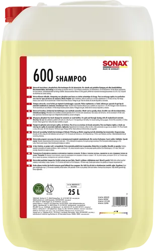 SONAX GlanzShampoo mit Enthärter 25 L - Hochwertiges GlanzShampoo für strahlenden Glanz und sanfte Reinigung, ideal für die professionelle Fahrzeugpflege.