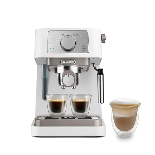 DeLonghi Stilosa EC260.BK Espressomaschine 15 Bars - Schwarz/Edelstahl - Siebträgermaschine mit 15 Bar Druck, ideal für die Zubereitung von Espresso und Cappuccino. Integrierter Milchaufschäumer für cremige Getränke, einfach zu bedienen und perfekt für Kaffeeliebhaber.