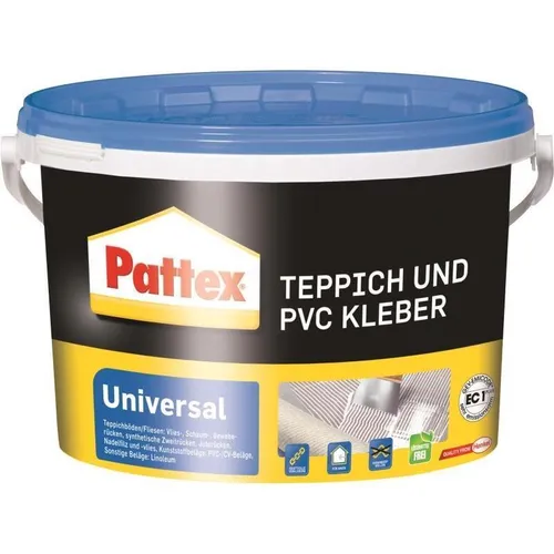 Pattex Teppich und PVC Kleber 1x7kg - Kleber & Mörtel für Fußböden, lösemittelfrei und emissionsarm mit sehr hoher Klebkraft – ideal für Teppich- und PVC-Böden im Innenbereich.