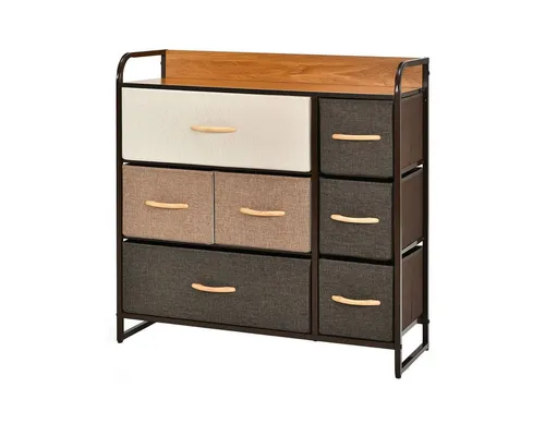 COSTWAY Kommode mit 7 Schubladen in grau von Costway