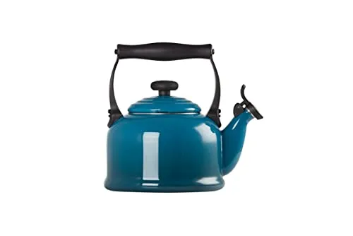 Le Creuset Wasserkessel Tradition, Füllmenge: 2,1 l, Emaillierter Stahl, Deep Teal, 40102026420000