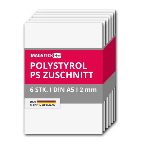 Produktbild 6er Set Polystyrol Platten weiß I DIN A5 Kunststoff-PS Zuschnitte DIY I mag_264