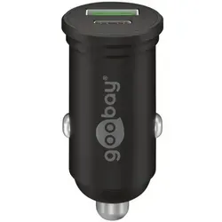 goobay KFZ Dual-Schnellladegerät USB-A (QC) / USB-C (PD) 45 W schwarz, 2.41x4.51x2.41 cm