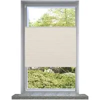 Plissee Faltrollo 80x125cm Creme - Ideal für Fenster - Rollos: Hochwertiger Sonnen- und Sichtschutz, einfach ohne Bohren montierbar und individuell verstellbar für optimale Lichtverhältnisse.