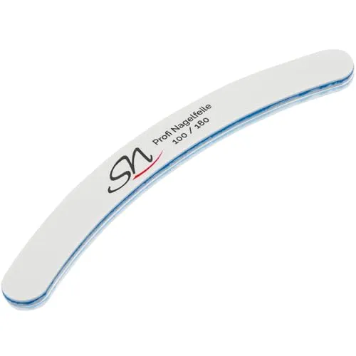 Profi Nagelfeile 100 180 gebogen weiss fein & grob Nail File, 1er Pack