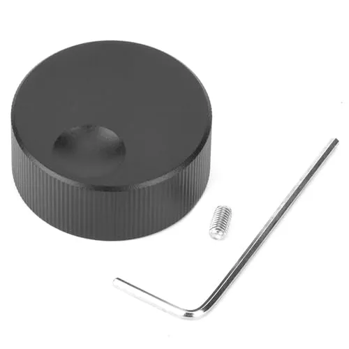 Potentiometer-Knöpfe, Potentiometer-Lautstärkeregler-Drehknöpfe 6 mm Aluminium-Drehregler für elektronische Potentiometer-Knöpfe 32 x 13 mm Schwarz