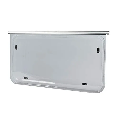 NRF Wohnwagen Seitenfenster 145x65cm - Wohnmobilfenster in Anthrazit, robust aus Polycarbonat, inkl. Kederbefestigung und Aussteller, ideal für schnellen Ersatz und einfache Montage.