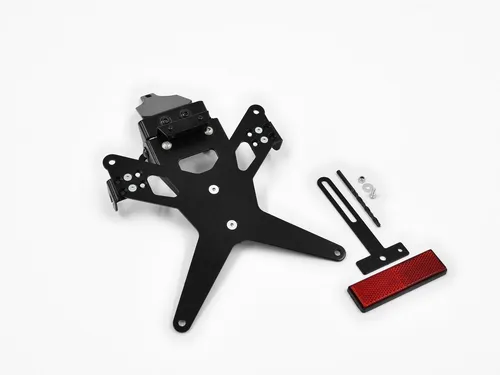 ZIEGER Kennzeichenhalter X-Line für Aprilia SL 750 Shiver - Hochwertiger Kennzeichenhalter für Aprilia SL 750 Shiver BJ 2007-16, schwarz pulverbeschichtet, witterungsbeständig und einfach zu montieren – keine Verkleidungsteile nötig!