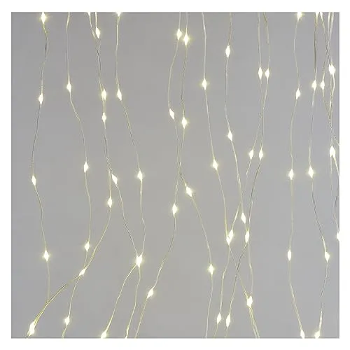EMOS LED-Lichtervorhang, 400 LEDs Drop Lichterkette, 2,9m lange Weihnachtslichterkette + 3m Zuleitung inkl. Netzteil, 8 Lichtmodi, für Partys, Weihnachten, warmweiß, IP44 für Innen und Außen