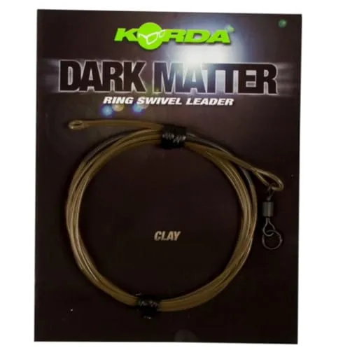 Korda Dark Matter Leader Size 8 Ring Swivel 100cm 30lb - Karpfenleader, Farbe:Clay Brown