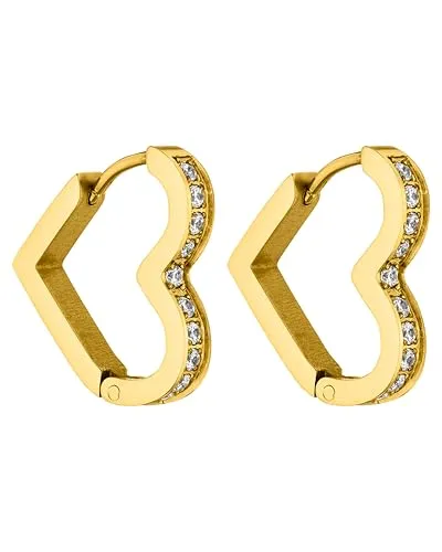 Purelei Creolen Glitter Heart in Gelbgold von PURELEI