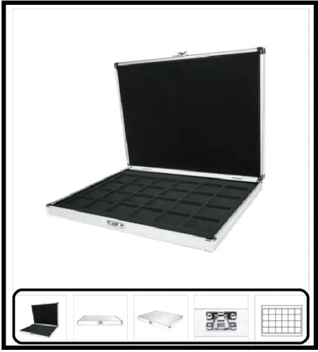 Münzkassette ALU Lindner S2301-2124CE 24 Münzen 42mm Münzkapseln bis Ø 36mm