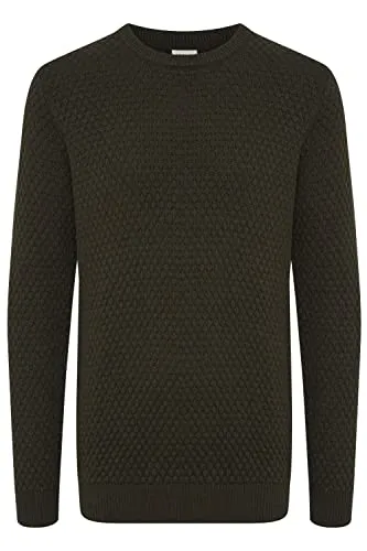 !Solid SDClive Herren Strickpullover Feinstrick Pullover mit Rundhalsausschnitt O-Neck und Struktur Strick, Größe:L, Farbe:Rosin (190509)