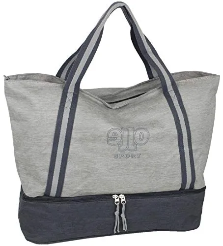 J JONES JENNIFER JONES Shopper XXL Damen Freizeittasche - Sporttasche mit Schuhfach - Shopper in Grau mit praktischem Schuhfach, ideal für Sport, Freizeit und den Strand. Perfekt für unterwegs und geräumig genug für all Ihre Essentials.