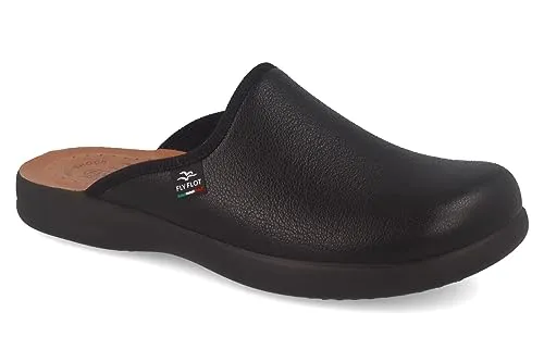 Fly Flot Herren Clog mit Stretch und anatomischem Fußbett 220085, Größe:48 EU, Farbe:Schwarz