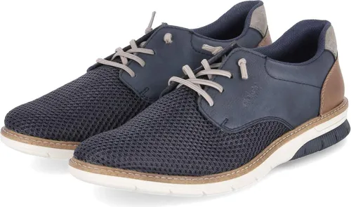 Rieker Sportliche Schnürschuhe Herren 31373633393734 Blau 41 EU - Sneaker mit atmungsaktivem Mesh-Obermaterial und gepolstertem Einstieg für optimalen Tragekomfort. Ideal für einen aktiven Lebensstil.