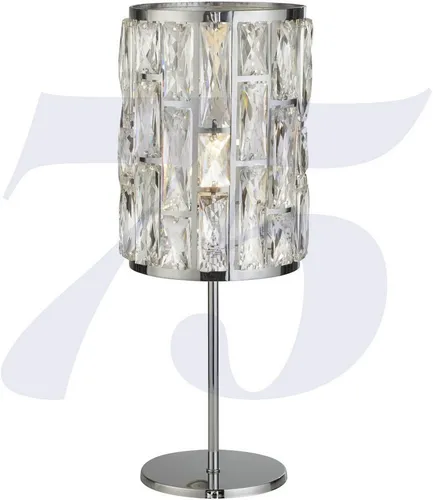 Searchlight Bijou Tischleuchte - Wechselbares Leuchtmittel in Silber - Tischleuchte mit modernem Design aus Stahl und Glas, ideal für stilvolle Akzente in Ihrem Zuhause. Wechselbares Leuchtmittel für individuelle Lichtgestaltung.