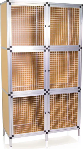 Kleintierhaus, Hasenstall 3 x 2 Boxen 6, ca 180 x 44 x 100 cm, Kaninchenstall