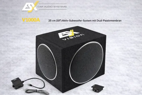 ESX V1000A 25 cm (10”) Aktiv-Subwoofer-System mit Dual-Passivmembran 650 Watt