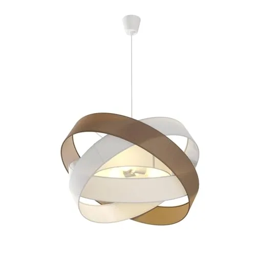 Lindby Pendelleuchte Simaria 3-flammig - Moderne Hängelampe in Braun für Esszimmer - Lampen: Hochwertige 3-flammige Pendelleuchte aus Textil, ideal für eine gemütliche Atmosphäre in Wohnzimmer, Esszimmer oder Flur.