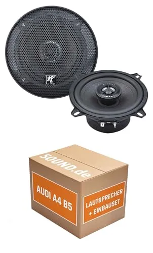 Lautsprecher Boxen Einbaupaket für Hifonics Titan TRX52 kompatibel mit Audi A4 B5 + Cabrio Armaturenbrett | 2X Tief-Mitteltöner mit integriertem Hochtöner 150W MAX