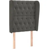 vidaXL Kopfteil mit Ohren Dunkelgrau 83x23x118/128 cm Samt - Polsterbetten: Stilvolles Kopfteil aus weichem Samt, höhenverstellbar für optimale Unterstützung beim Lesen oder Fernsehen.