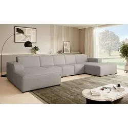 Beautysofa Ecksofa PEDRO U XL – Modernes U-förmiges Sofa mit Hocker - Stilvolles U-förmiges Ecksofa PEDRO XL mit breiter Ottomane. Ideal für offene Räume, bietet höchsten Komfort und einen eleganten Look. Der praktische Hocker erweitert die Sitzfläche und sorgt für vielseitige Gestaltungsmöglichkeiten.