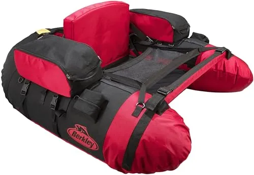 Berkley Belly Boat Canotto da Pesca Tec Belly Boat Pulse Pro XCD 138x108x58 cm Rot-Schwarz Spinning Luccio Bass