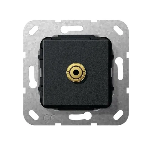 Gira Einsatz Miniklinke 3,5 mm Kabelpeitsche in schwarz von Gira Miniklinke Kommunikationstechnik