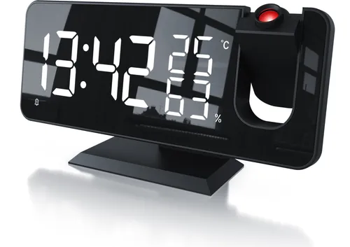 CSL Radiowecker Projektions Wecker Digital in schwarz von CSL