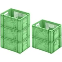 PROREGAL CHEFGASTRO SuperSparSet 5x Eurobehälter - Obstkörbe, stabiler und temperaturbeständiger Obst- und Gemüsekasten ideal für Gewerbe und Heimarbeit, unempfindlich gegenüber Säuren und Laugen.