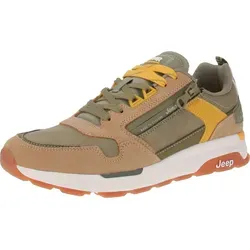 Jeep JM51061A Ontario Zip Herren Sneaker - Bunt 44 EU - Stylischer Herren Sneaker in 105-Sage mit hochwertigem Leder- und Textilmaterial. Ideal für den Alltag, mit bequemem Schnürverschluss und rutschfester Gummisohle.