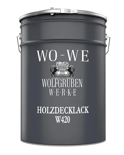WO-WE Holzlack W420 - Seidenglänzende Wetterschutzfarbe für Holz - Holzlacke für Innen und Außen, wasserbasiert und umweltfreundlich. Bietet hervorragenden Schutz vor UV-Strahlung und Witterungseinflüssen, ideal für Holzmöbel und Gartenmöbel.