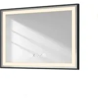 Emke Badspiegel 70x50cm mit Beleuchtung und Touch-Funktion - Stylischer Badspiegel mit schwarzem Rand und integrierter Beleuchtung. Antibeschlag-Funktion und dimmbare Helligkeit sorgen für klare Sicht. Ideal für jedes Badezimmer, einfach zu montieren.