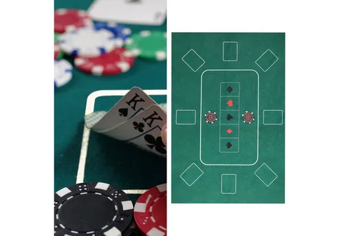 CEPEWA Spieltisch Pokertischauflage 60x90cm Filz grün bedruckt