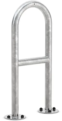 Fahrrad-Anlehnbügel 9521 | 350mm mit Knierohr - Fahrradhalter- & -ständer für 2 Fahrräder, stabiler, feuerverzinkter Stahl, ideal für den Außenbereich mit praktischem Knierohr zum Anschließen.