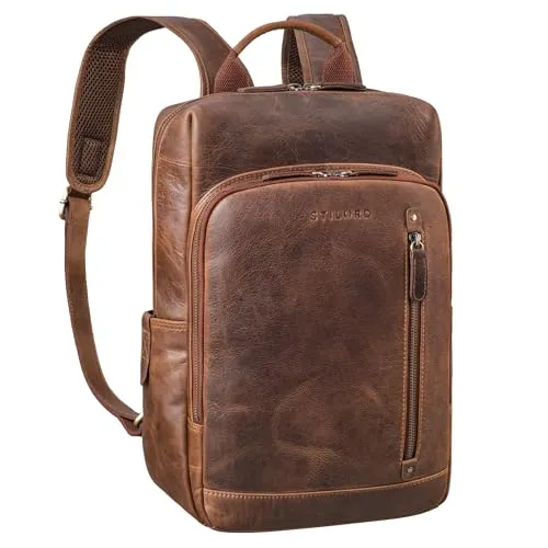 STILORD 'Johnson' Lederrucksack für Herren - Vintage Business Rucksack - Vintage Rucksack für 13,3 Zoll MacBook, ergonomisch und aus echtem Leder, ideal für Büro und Uni.