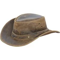 Cowboy Aussie Echtlederhut Australian Tan Braun Western Outback Bushhut