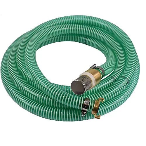 Zoll Saugschlauch 25mm mit Saugkorb und Schnellkupplung (5m) - Vielseitiger Druckschlauch für Teich und Pool, ausgestattet mit Rückschlagventil und Schnellkupplung. Robuste, flexible Bauweise für einfache Handhabung und hohe Abriebfestigkeit.