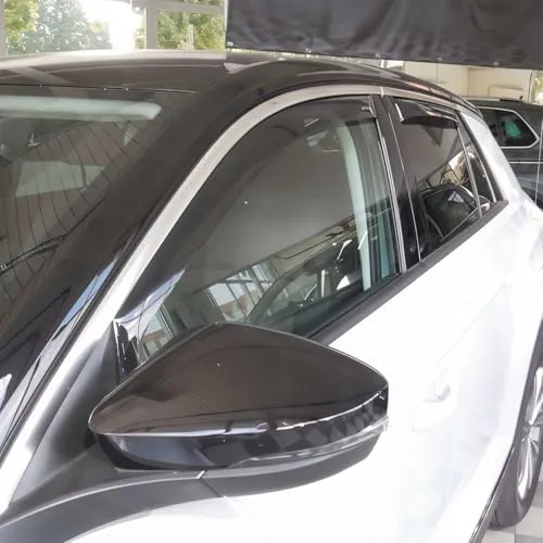 OMAC Windabweiser für VW T-ROC 2017-2025 - Kfz-Heckscheiben-Windabweiser aus hochwertigem, witterungsbeständigem Acryl, einfache Montage mit Clip-On-System für optimalen Schutz gegen Regen und Wind.