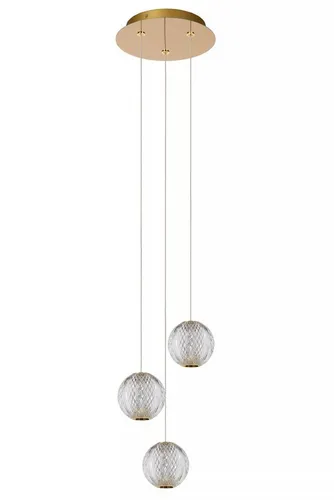 Licht-Erlebnisse Pendelleuchte HANUQ, LED fest integriert, Warmweiß, LED Metall H: max. 150 cm B: 25 cm in Gold 2700 K warmweiß 283 lm