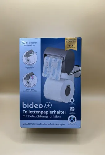 Bideo Toilettenpapierhalter mit Befeuchtungsfunktion - Toilettenpapierhalter mit innovativer Befeuchtungsfunktion für ein frisches und angenehmes Gefühl im Badezimmer. Modernes Design in Weiß, ideal für Erwachsene.