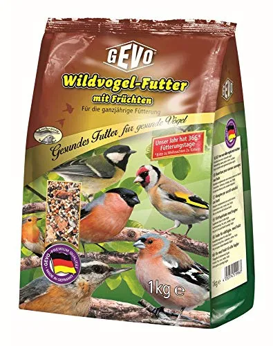 GEVO Wildvogelfutter mit Früchten 1 kg Extra fein Größe 1 x 1kg