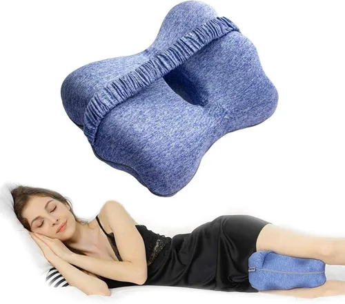 LAPONO Orthopädisches Kniekissen mit Memory-Schaum - Ergonomisches Kniekissen für Seitenschläfer, passt sich ideal an den Körper an. Verstellbarer Gurt sorgt für Stabilität und Komfort während des Schlafs.