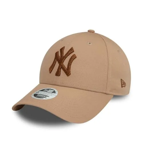 New Era 9Forty Damen Cap - METALLIC New York Yankees Khaki - Stylische 9Forty Strapback mit METALLIC LOGO, perfekt für modebewusste Damen und Baseball-Fans.