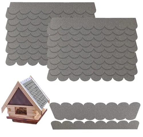 yqdnboi 53 STK Dachschindeln für Vogelhaus,Mini Dachschindeln,Wasserdicht Dachschindeln,Dachschindeln selbstklebend,Selbstklebende Dachpappe Schindeln,für Nistkästen,Kaninchenställe,Insektenhotels