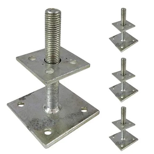 Gartenpirat 4 St. Pfostenträger höhenverstellbar zum Aufschrauben für Pfosten 7x7 und 9x9
